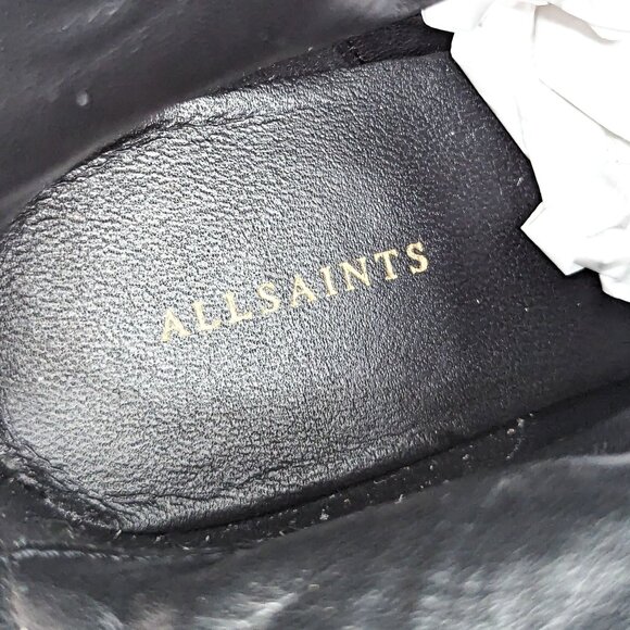 AllSaints Women Lenora Western Cowboy Grey Suede Zip Boots sz 7US EUR 37 - Picture 10 of 11